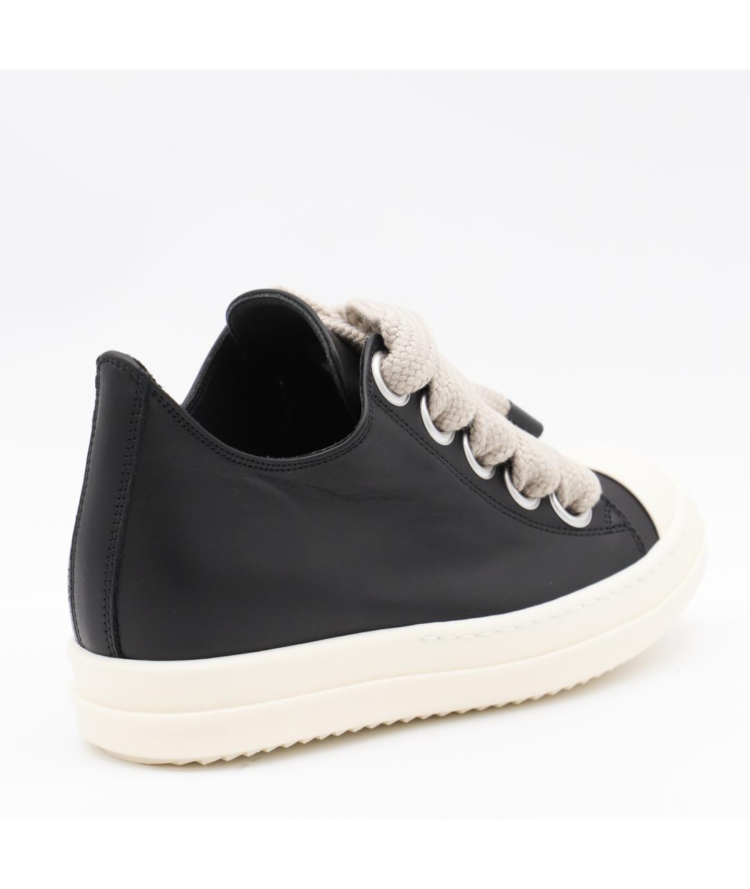 RICK OWENS Черные кожаные низкие кроссовки / кеды, фото 3