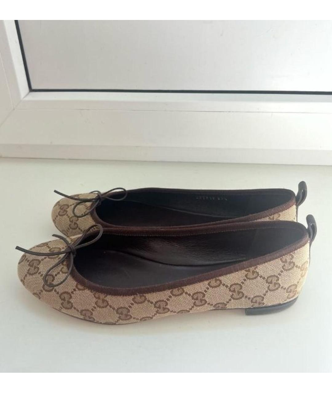 GUCCI Коричневые балетки, фото 5