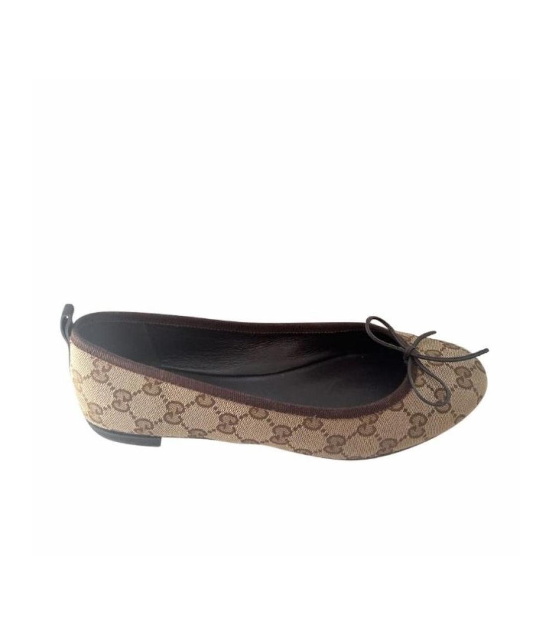 GUCCI Коричневые балетки, фото 7