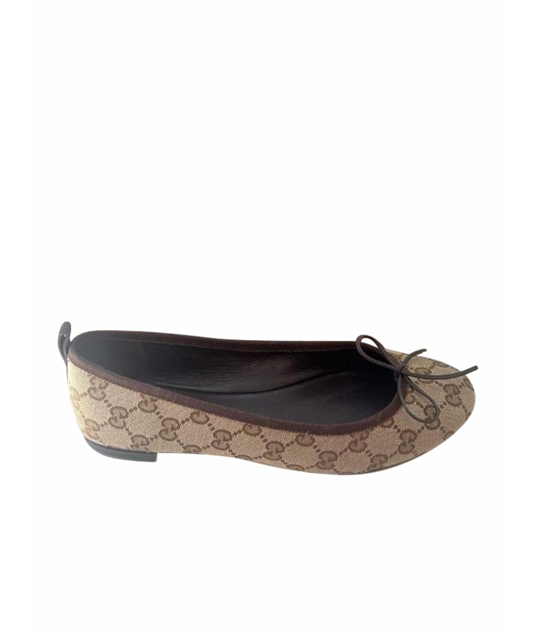 GUCCI Коричневые балетки, фото 1
