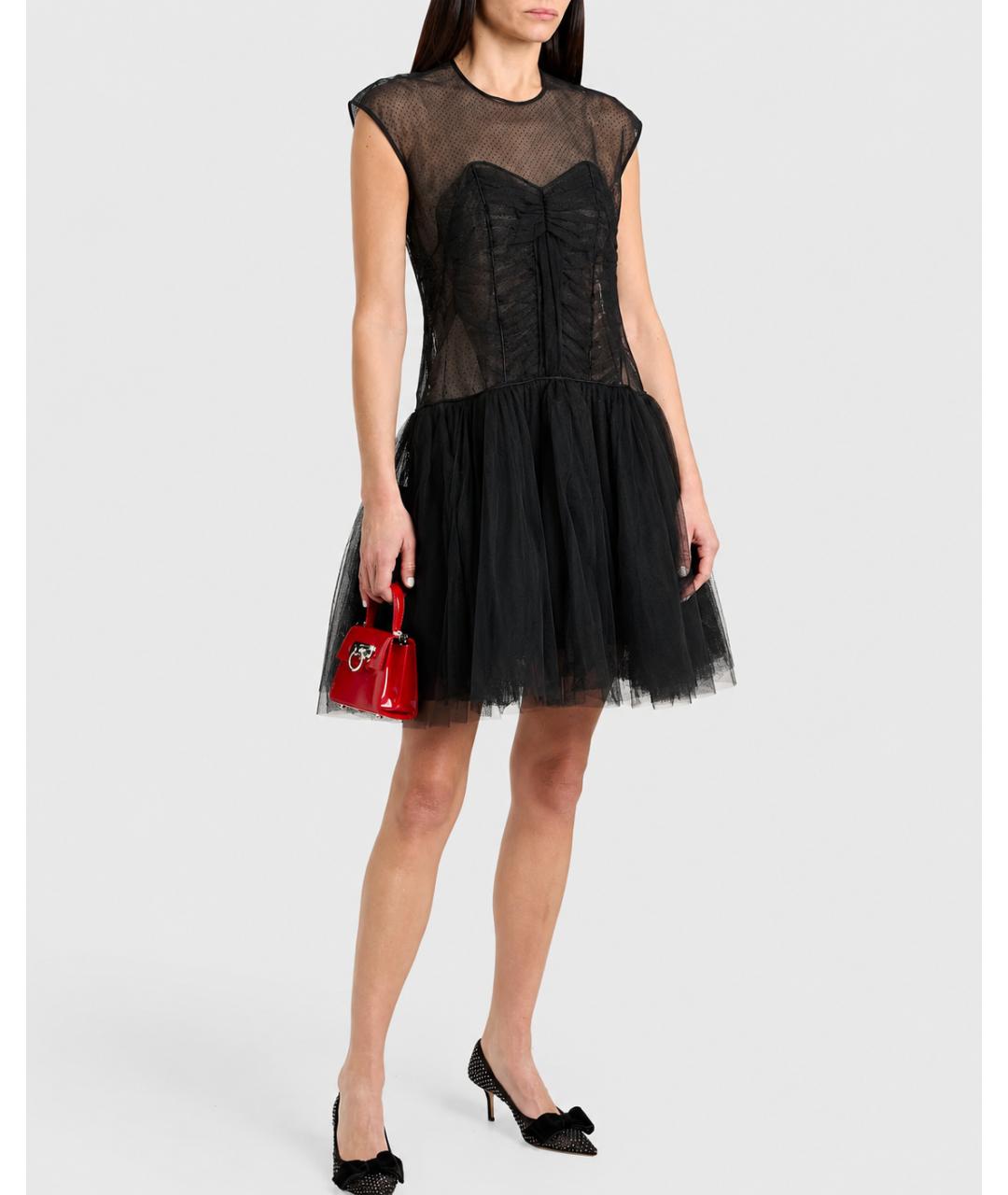 VICTOR AND ROLF Черное полиэстеровое вечернее платье, фото 5