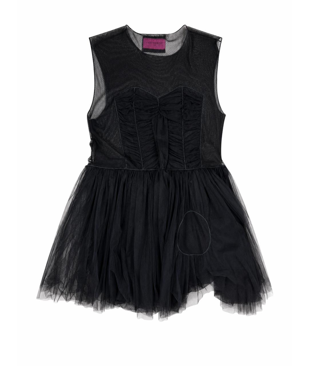 VICTOR AND ROLF Черное полиэстеровое вечернее платье, фото 1