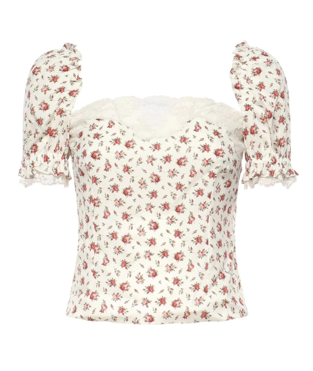 DOLCE&GABBANA Белая шелковая блузы, фото 3