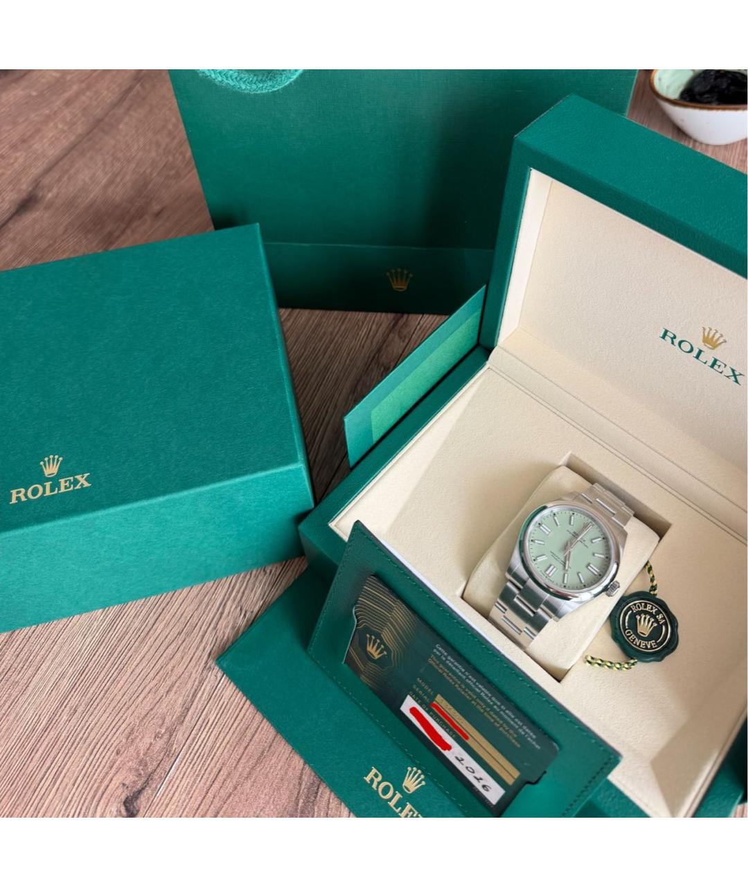 ROLEX Зеленые часы, фото 4