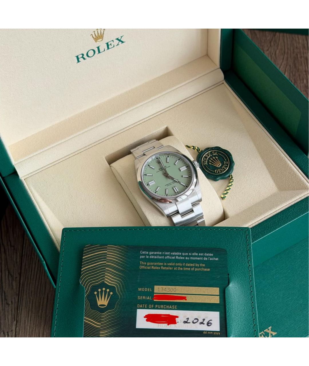ROLEX Зеленые часы, фото 6