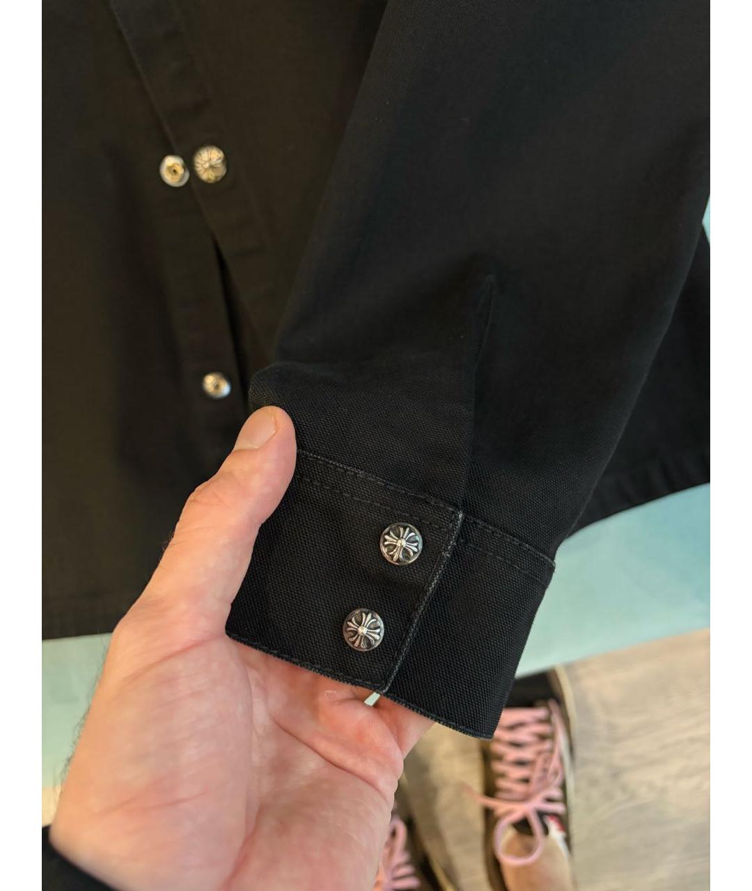 CHROME HEARTS Черная хлопковая кэжуал рубашка, фото 4