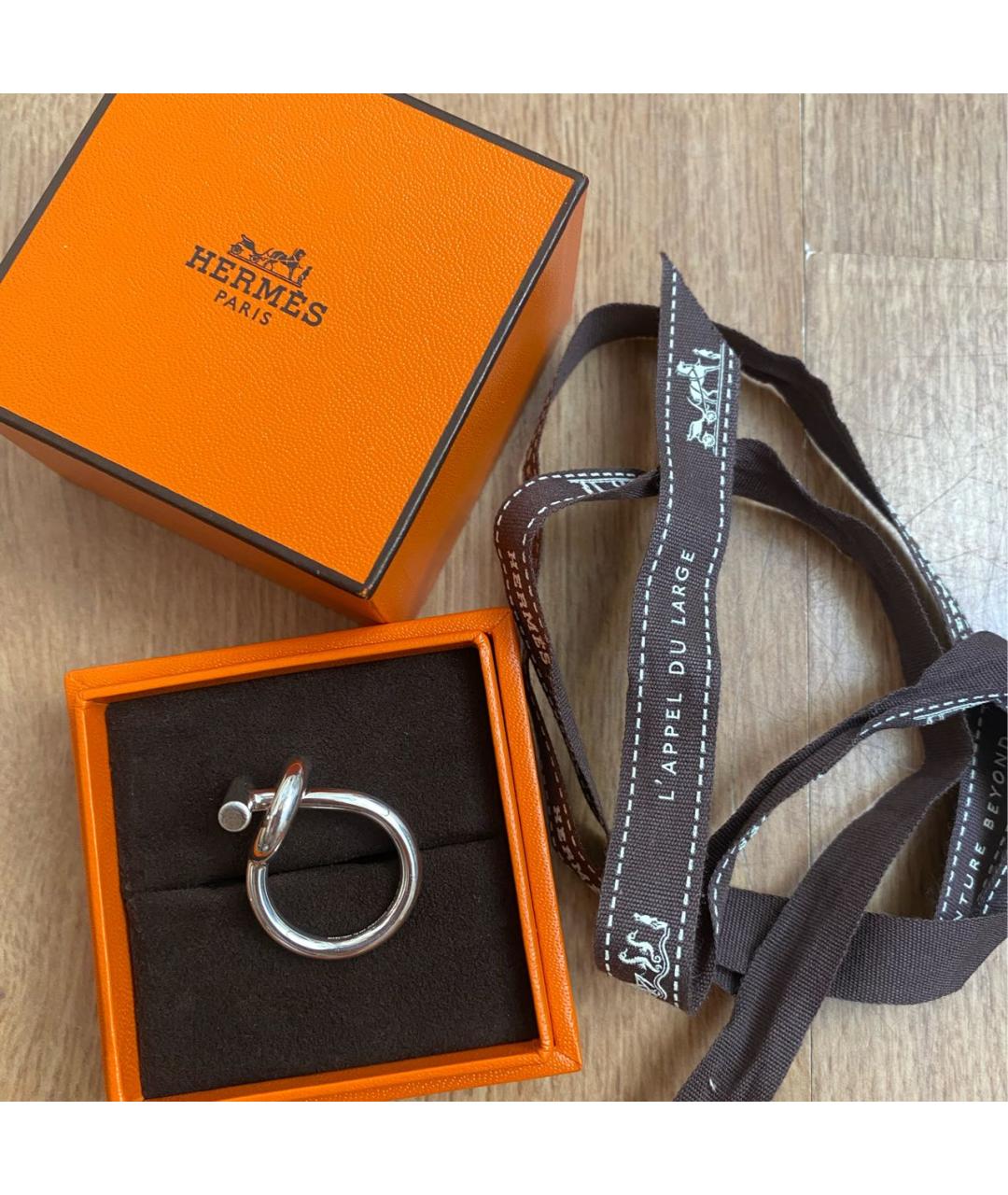 HERMES Серебряное серебряное кольцо, фото 4