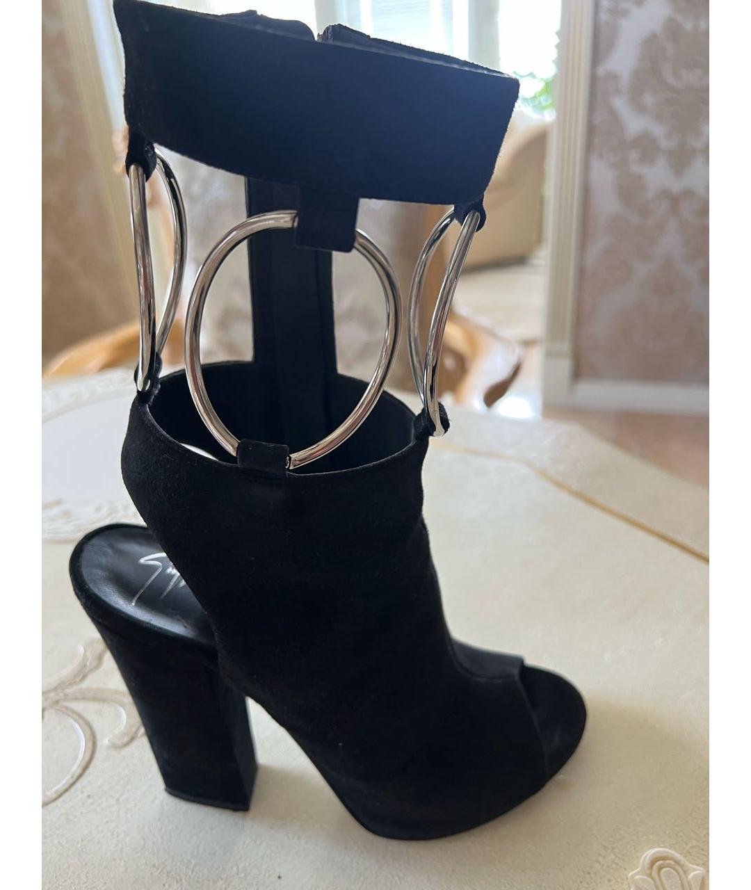 GIUSEPPE ZANOTTI DESIGN Черные замшевые ботильоны, фото 5