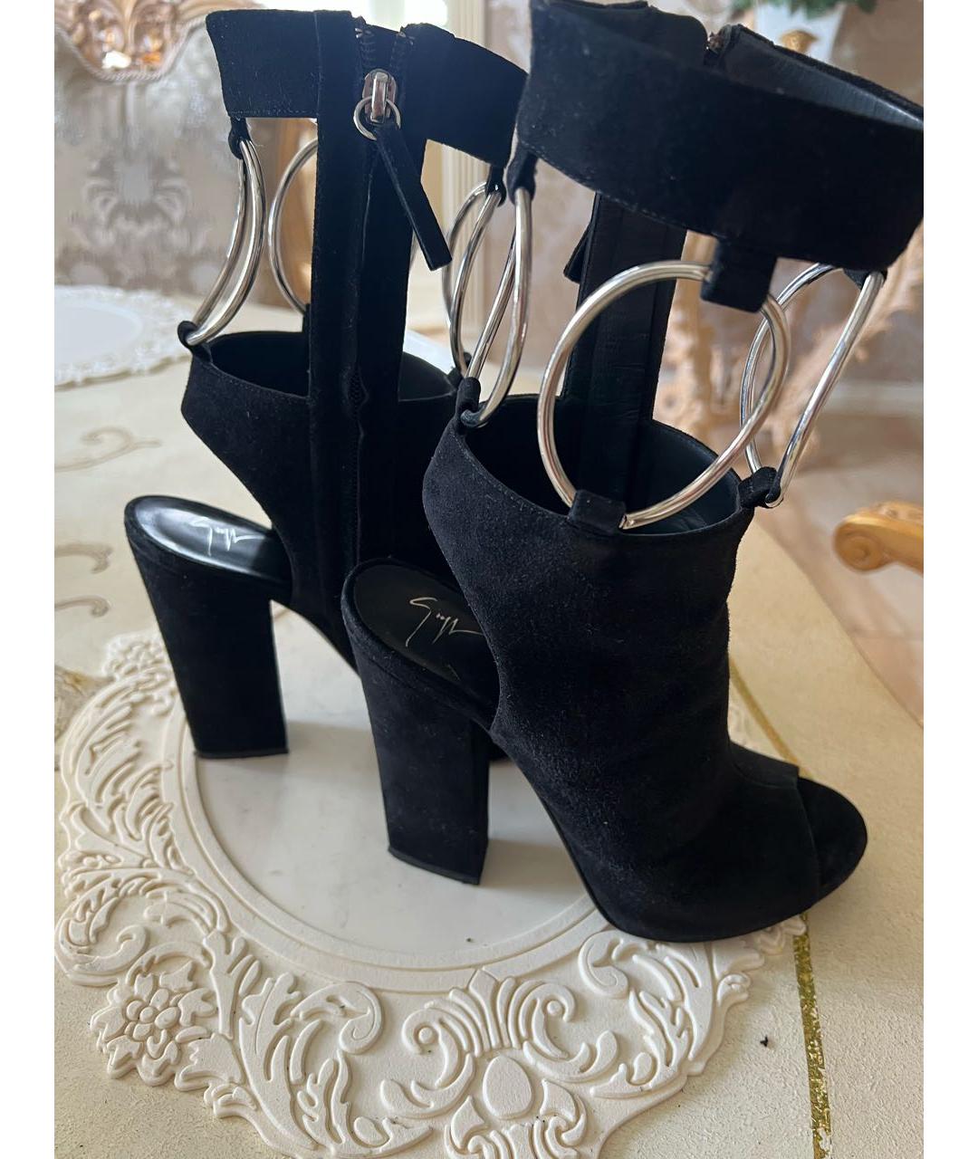 GIUSEPPE ZANOTTI DESIGN Черные замшевые ботильоны, фото 4