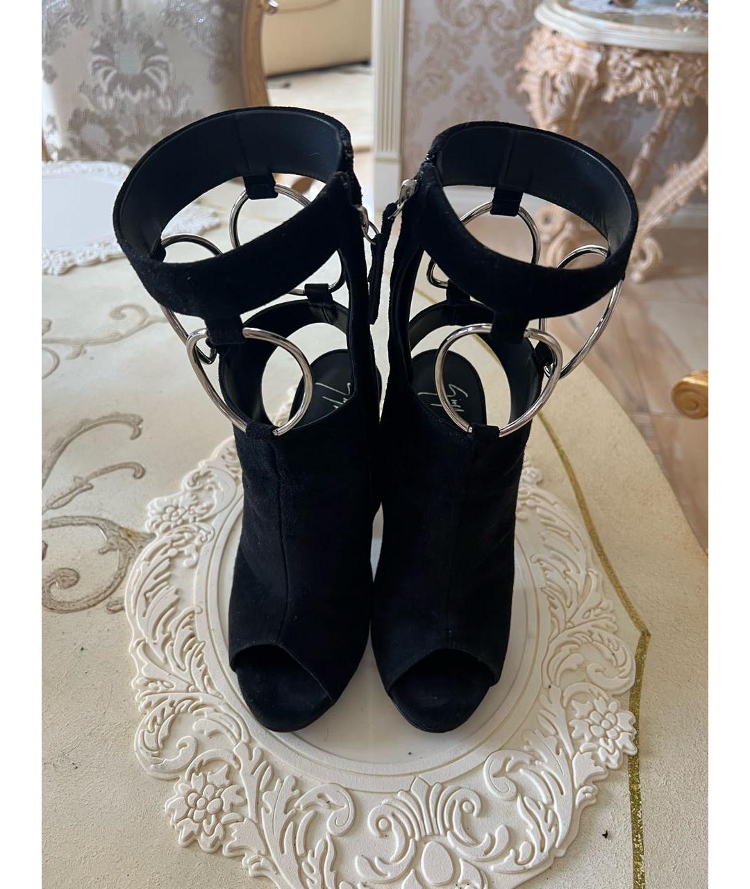 GIUSEPPE ZANOTTI DESIGN Черные замшевые ботильоны, фото 8
