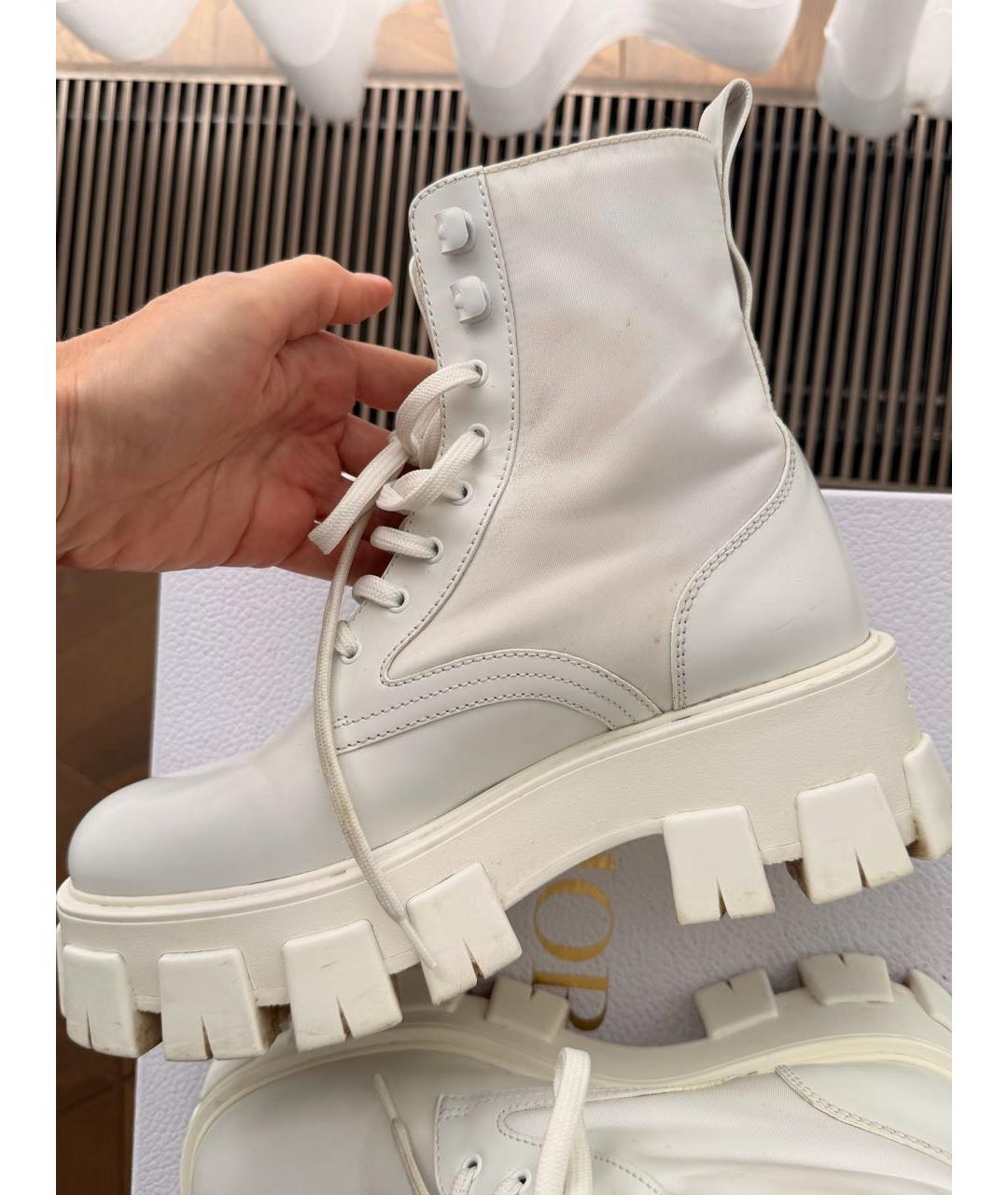 PRADA Белые кожаные ботинки, фото 8