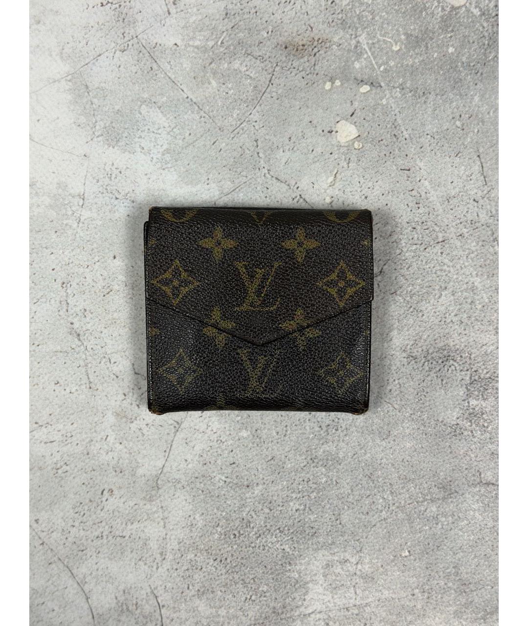 LOUIS VUITTON Коричневый кожаный кошелек, фото 2
