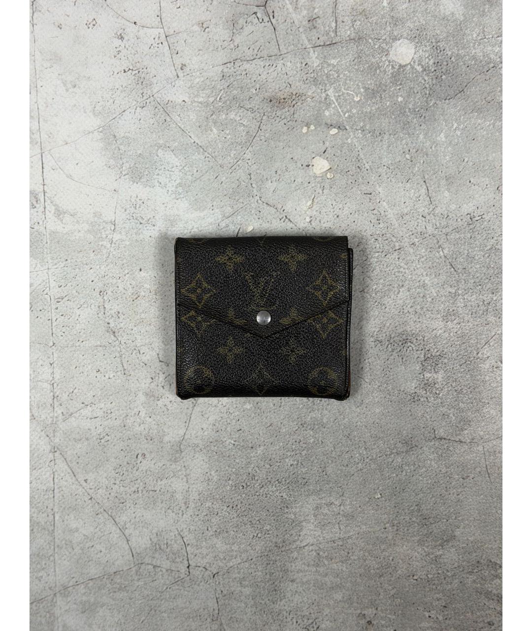 LOUIS VUITTON Коричневый кожаный кошелек, фото 9