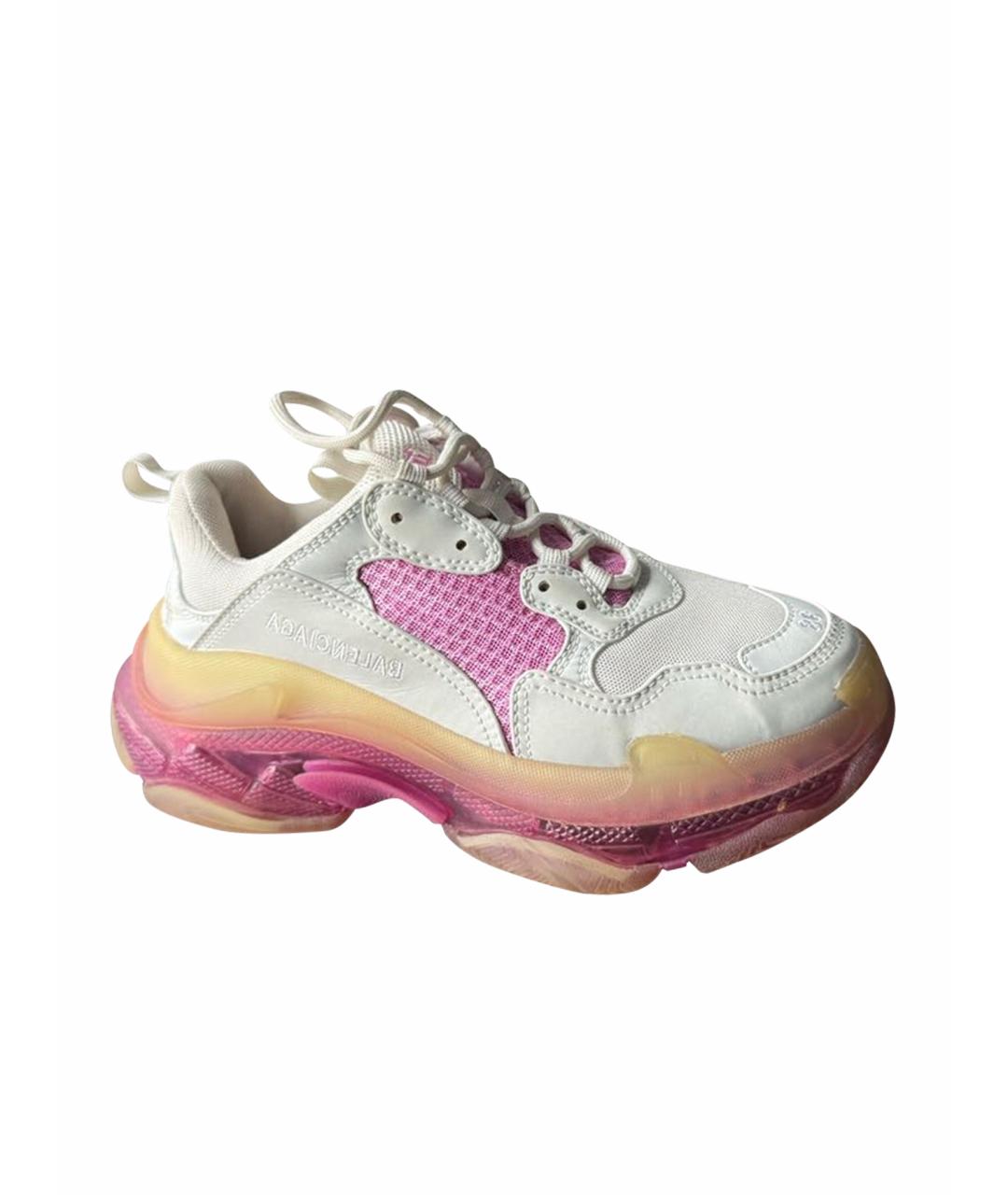 BALENCIAGA Розовые кожаные кроссовки, фото 1