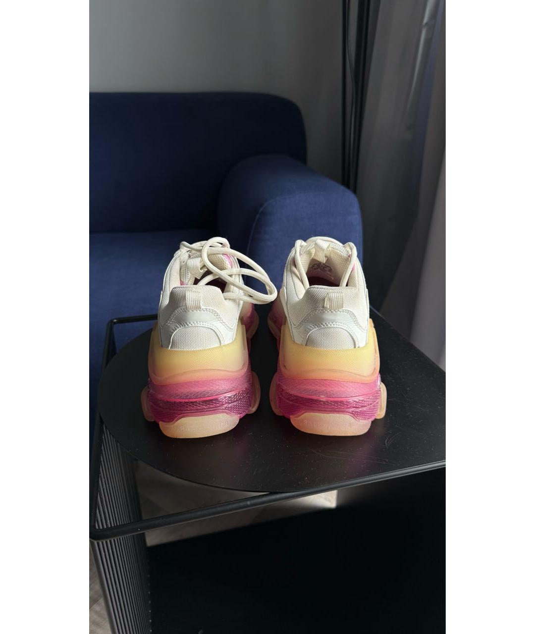 BALENCIAGA Розовые кожаные кроссовки, фото 4