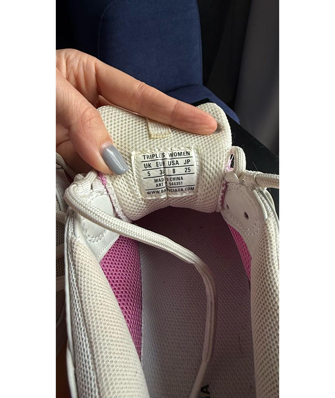 BALENCIAGA Розовые кожаные кроссовки, фото 6