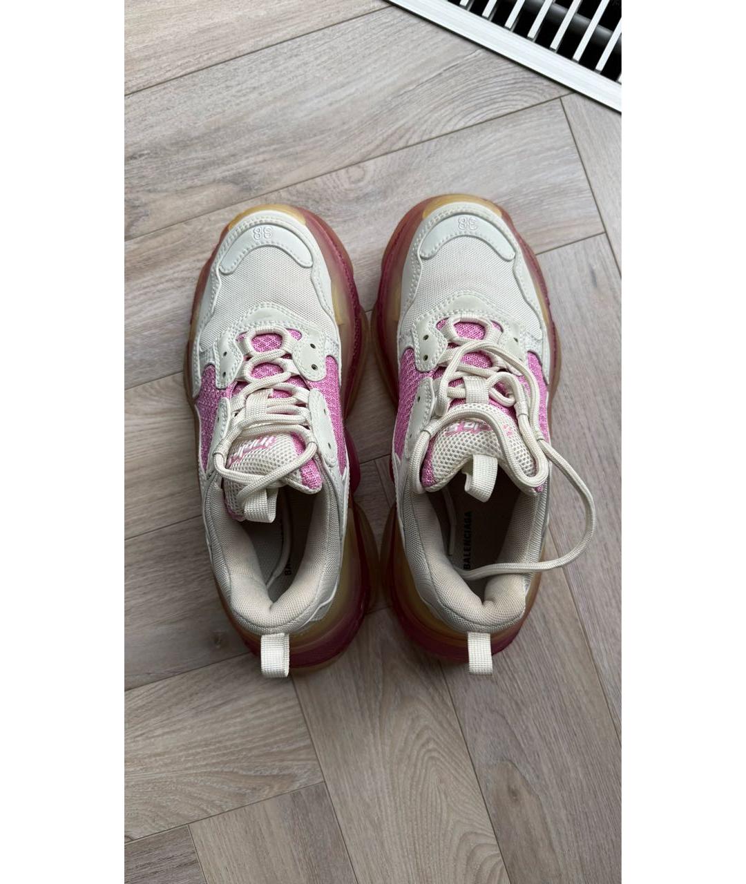 BALENCIAGA Розовые кожаные кроссовки, фото 3