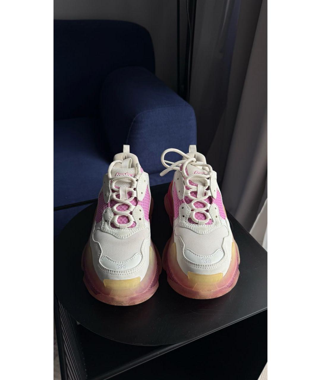 BALENCIAGA Розовые кожаные кроссовки, фото 2