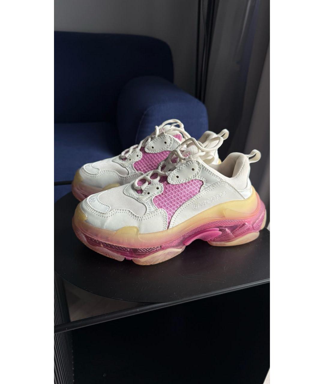 BALENCIAGA Розовые кожаные кроссовки, фото 7