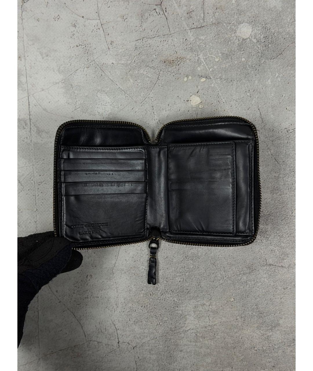 COMME DES GARÇONS Черный кожаный кошелек, фото 3