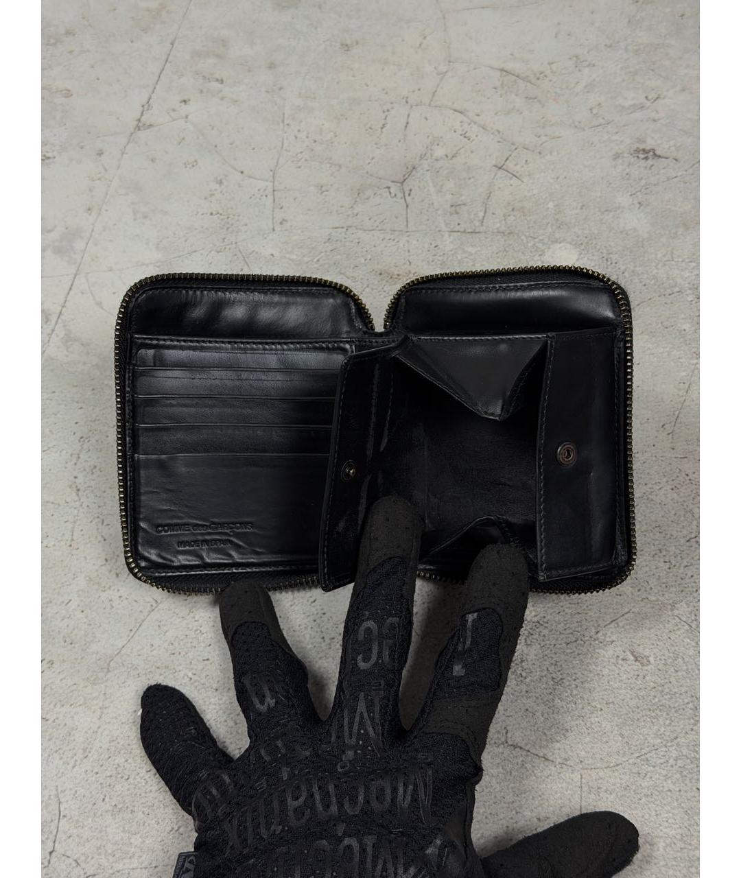 COMME DES GARÇONS Черный кожаный кошелек, фото 4