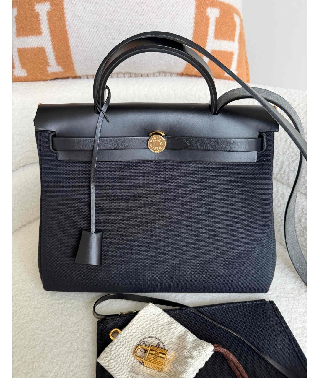 HERMES Черная тканевая сумка через плечо, фото 2