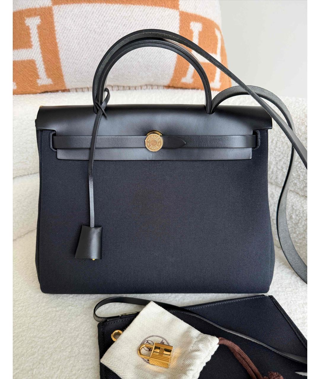 HERMES Черная тканевая сумка через плечо, фото 10