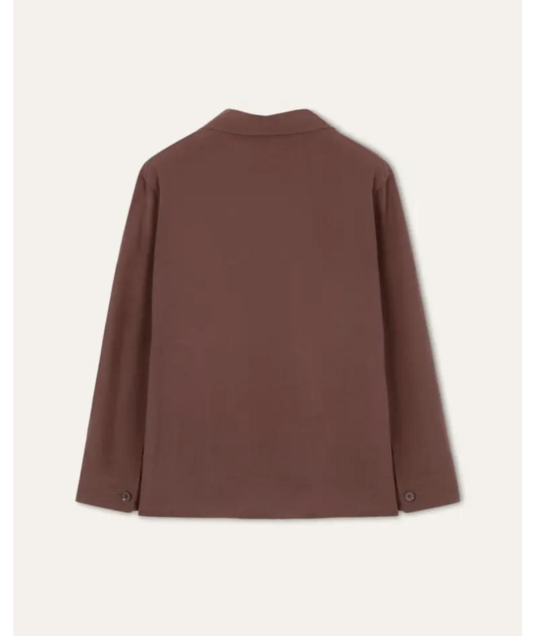 LORO PIANA Коричневая льняная классическая рубашка, фото 2