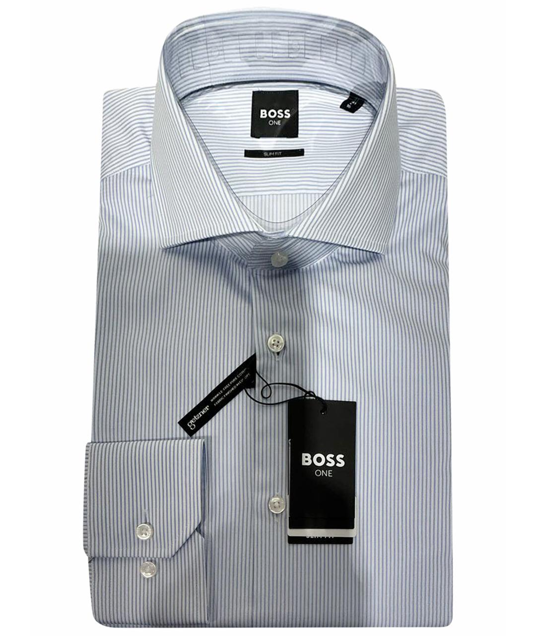 HUGO BOSS Голубая хлопковая кэжуал рубашка, фото 1