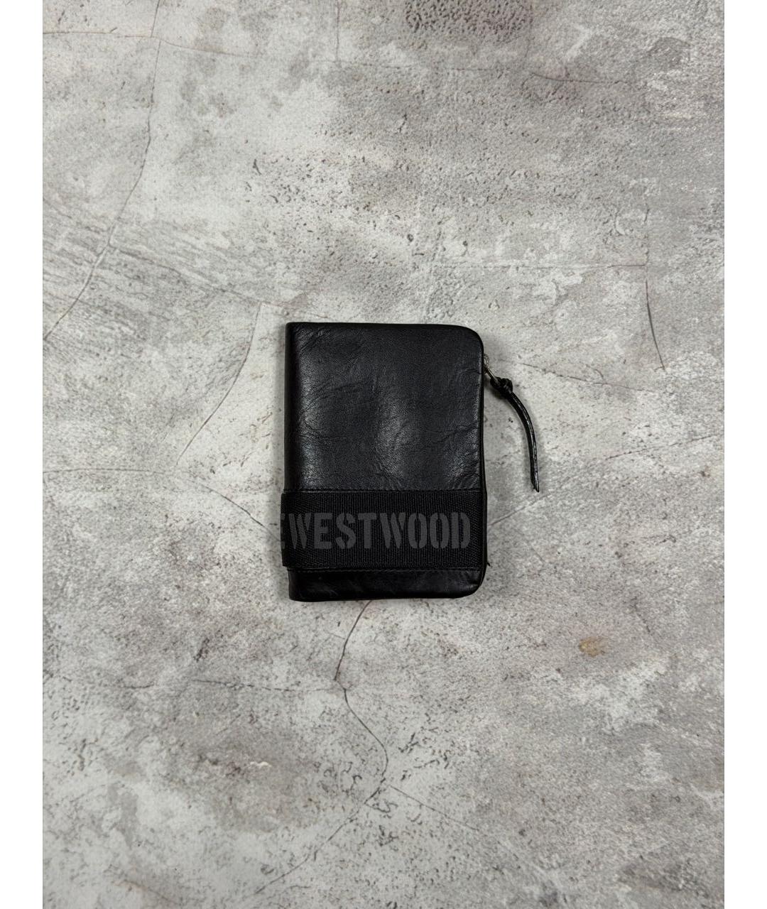 VIVIENNE WESTWOOD Черный кожаный кошелек, фото 2