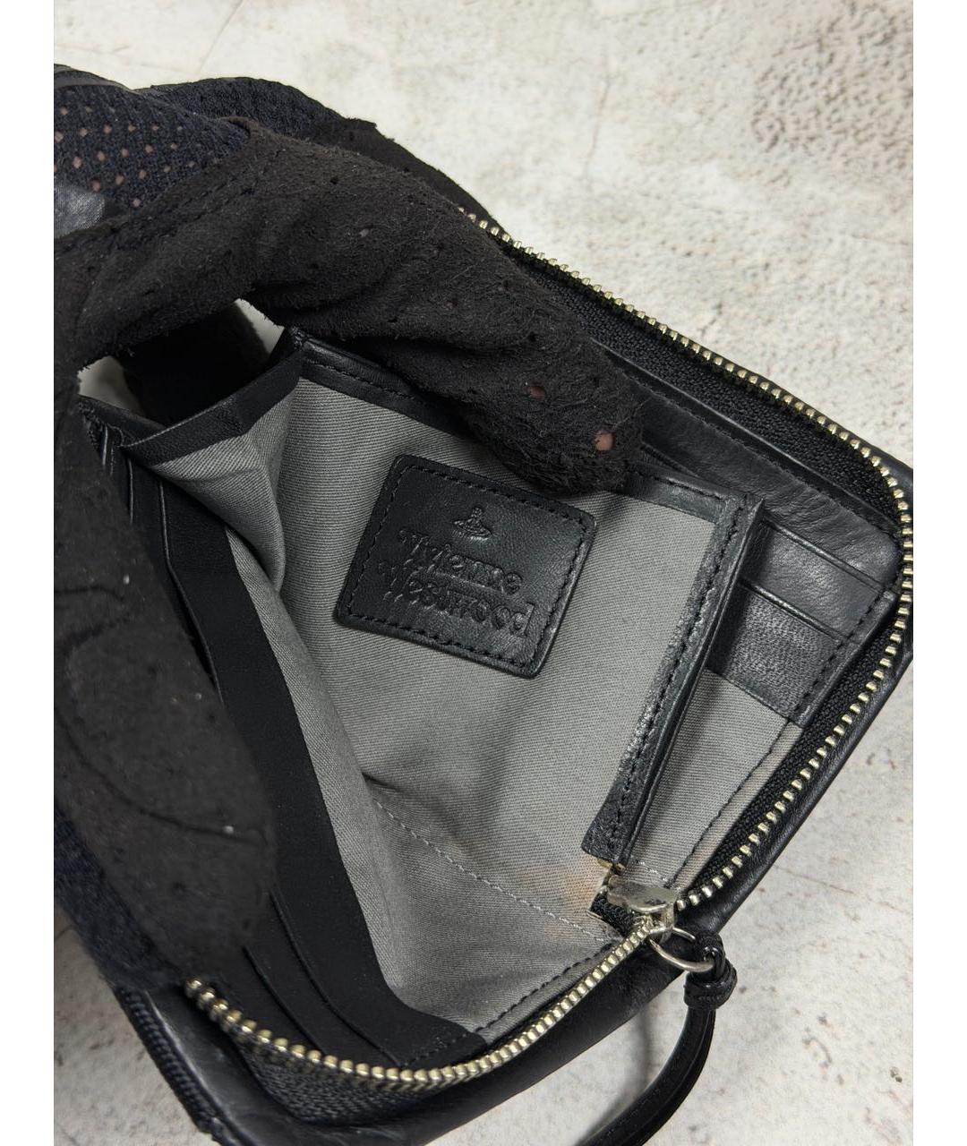 VIVIENNE WESTWOOD Черный кожаный кошелек, фото 8