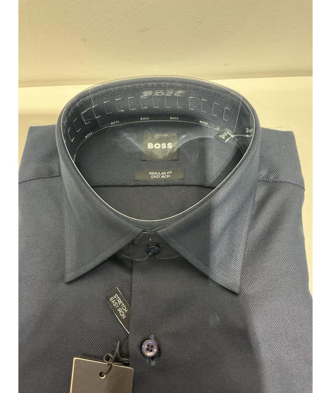 HUGO BOSS Темно-синяя хлопковая кэжуал рубашка, фото 3
