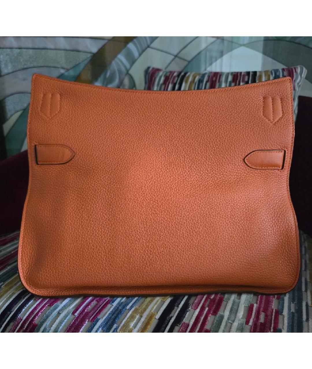 HERMES Оранжевая кожаная сумка через плечо, фото 3