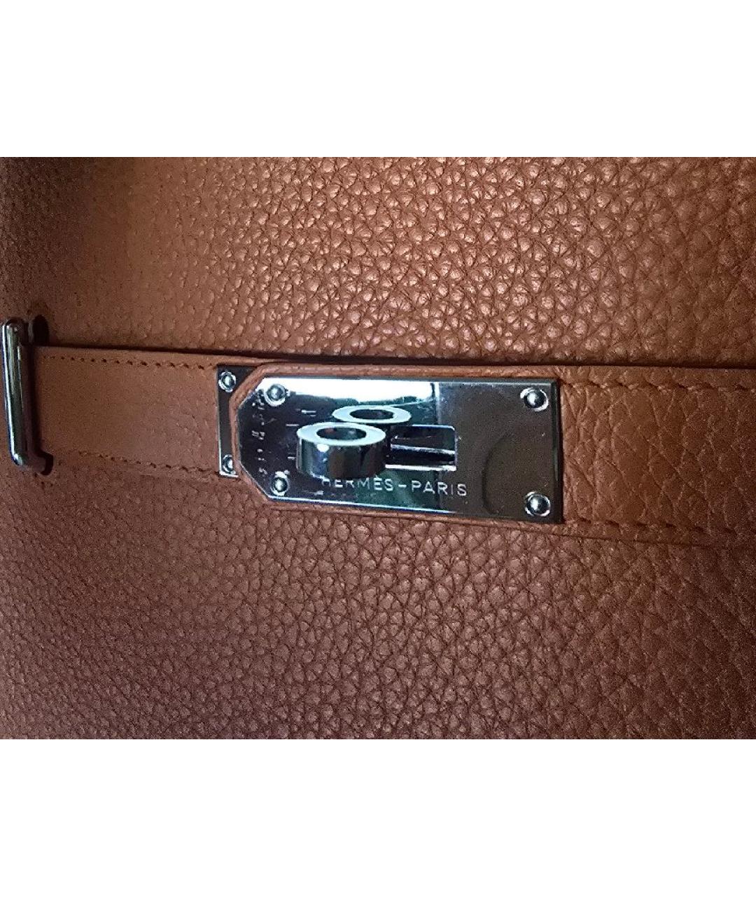 HERMES Оранжевая кожаная сумка через плечо, фото 5