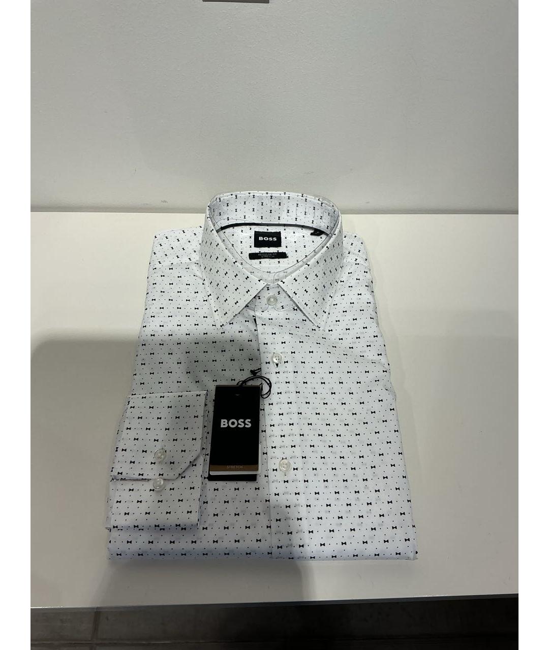 HUGO BOSS Белая хлопковая кэжуал рубашка, фото 4