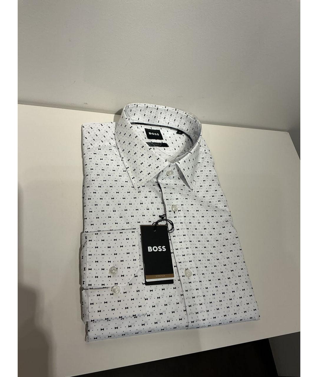 HUGO BOSS Белая хлопковая кэжуал рубашка, фото 2