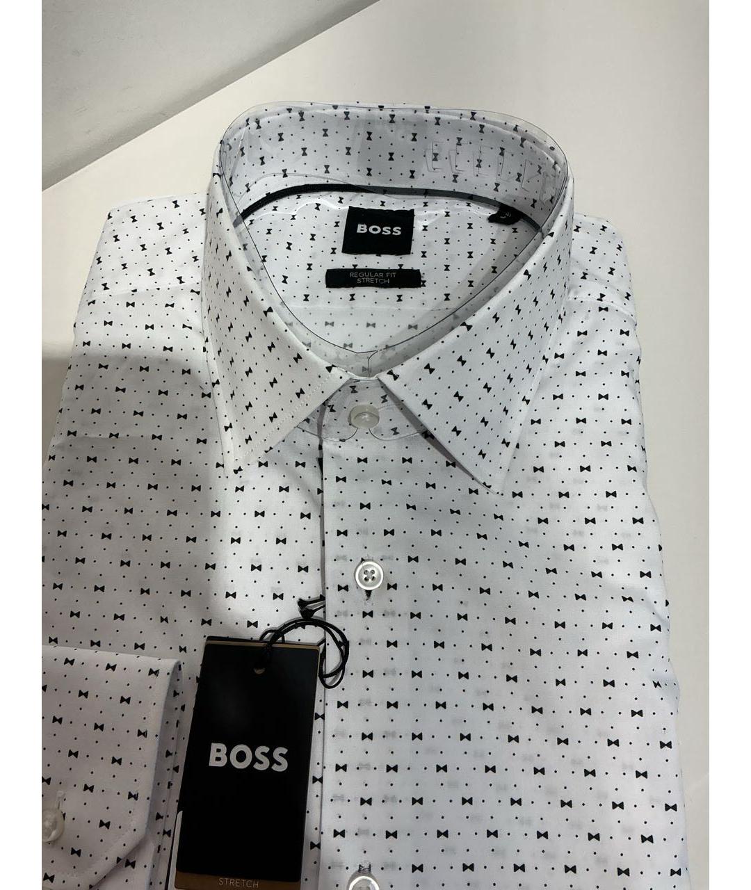 HUGO BOSS Белая хлопковая кэжуал рубашка, фото 3