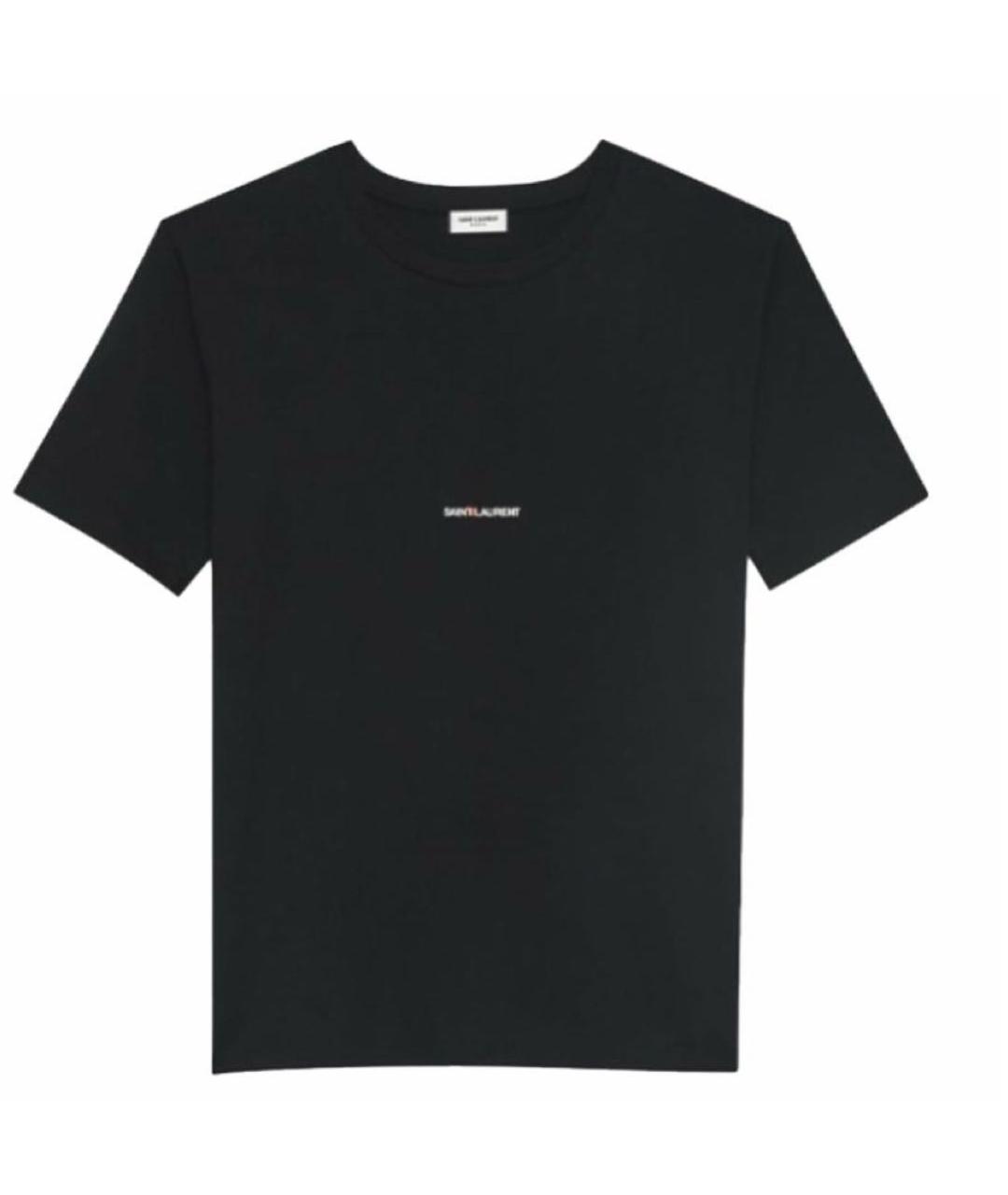 SAINT LAURENT Черная хлопковая футболка, фото 4