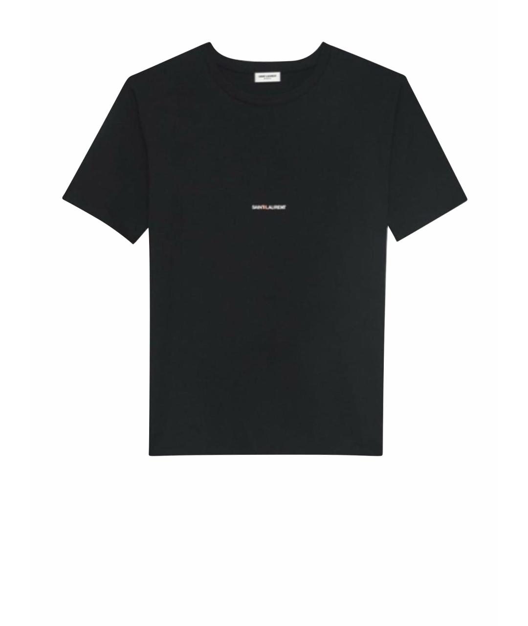 SAINT LAURENT Черная хлопковая футболка, фото 1