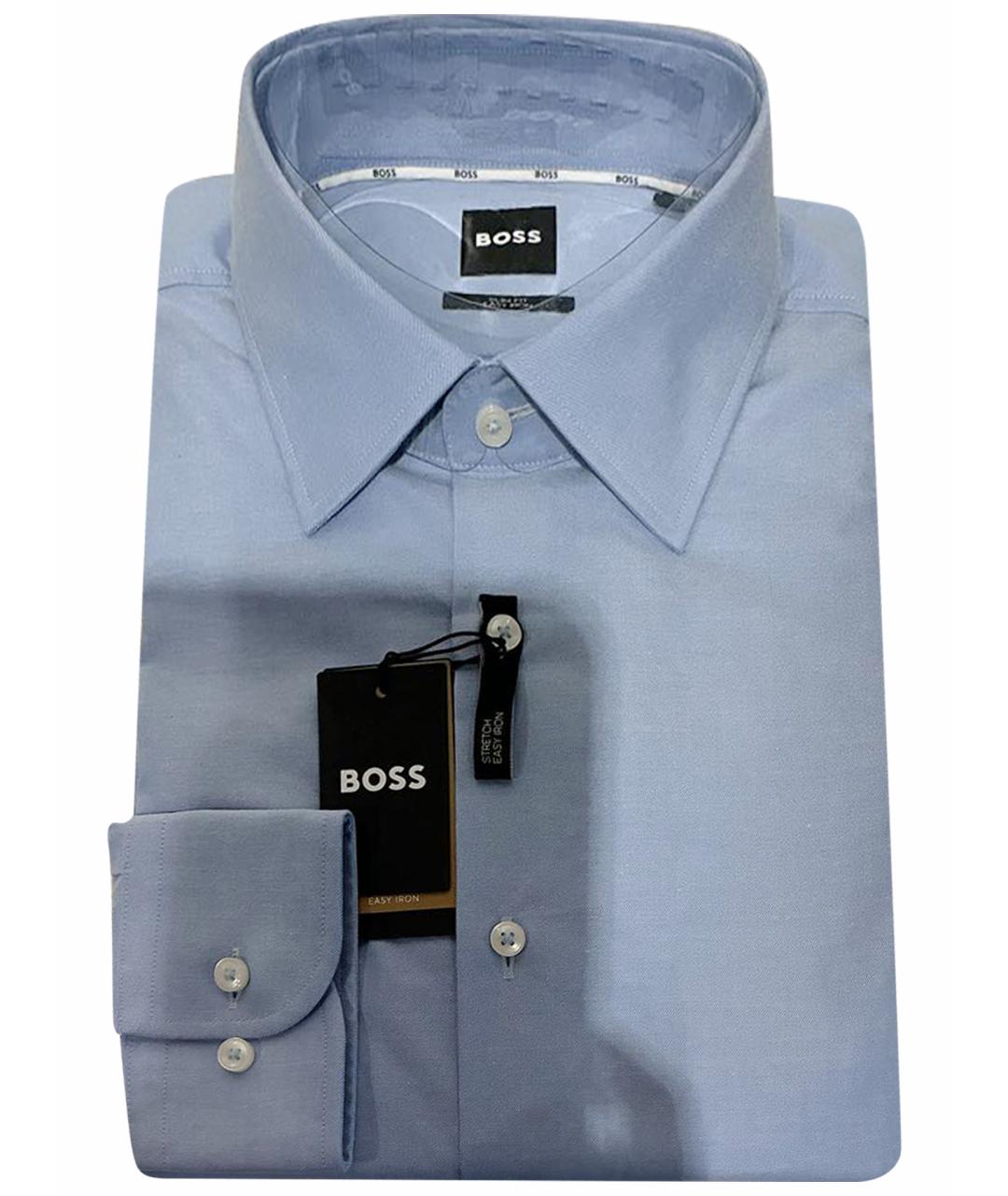 HUGO BOSS Голубая хлопковая кэжуал рубашка, фото 1