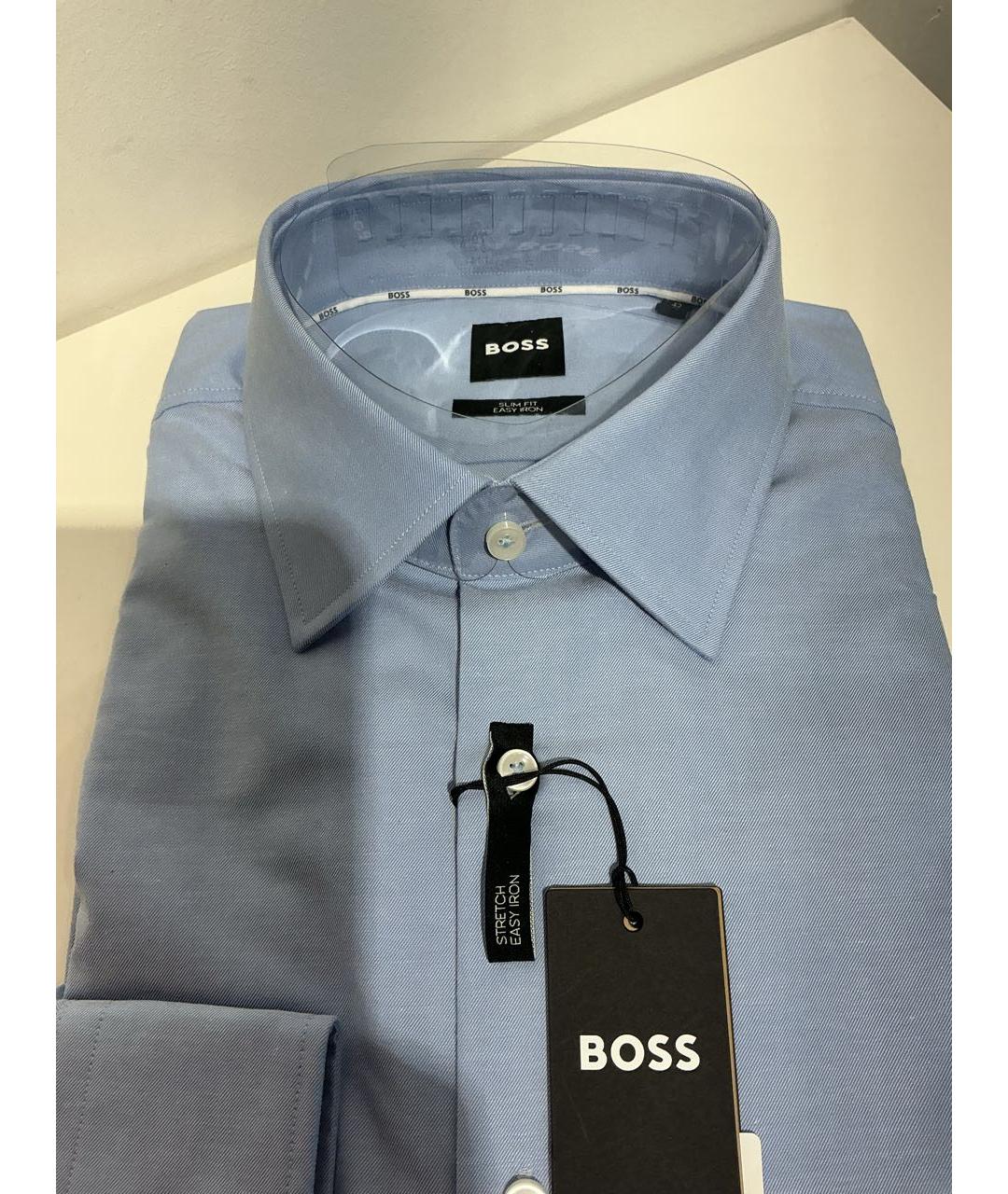 HUGO BOSS Голубая хлопковая кэжуал рубашка, фото 3
