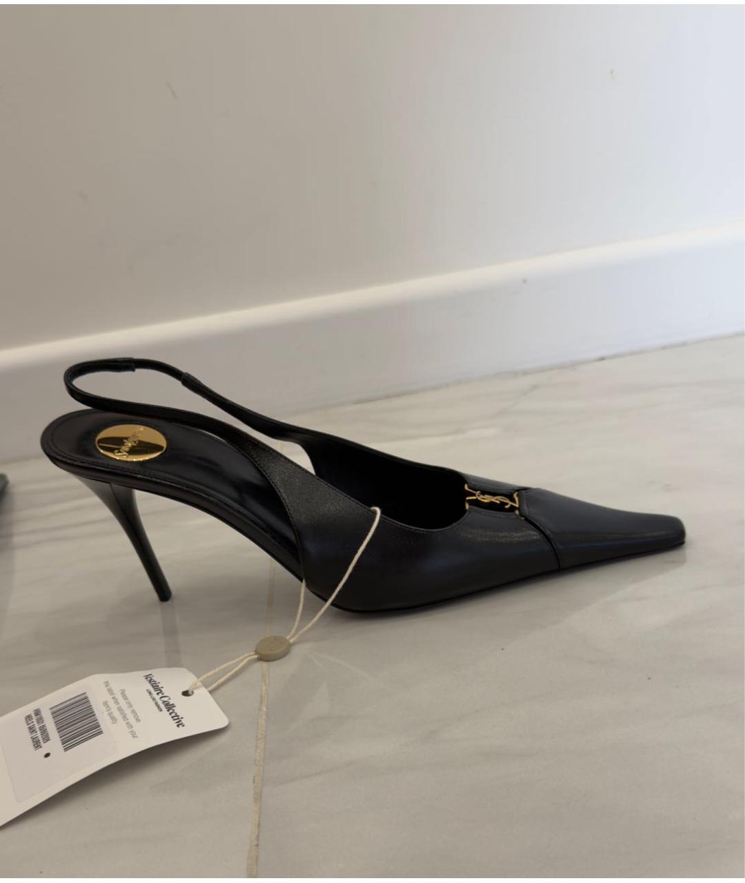 SAINT LAURENT Черные кожаные туфли, фото 6