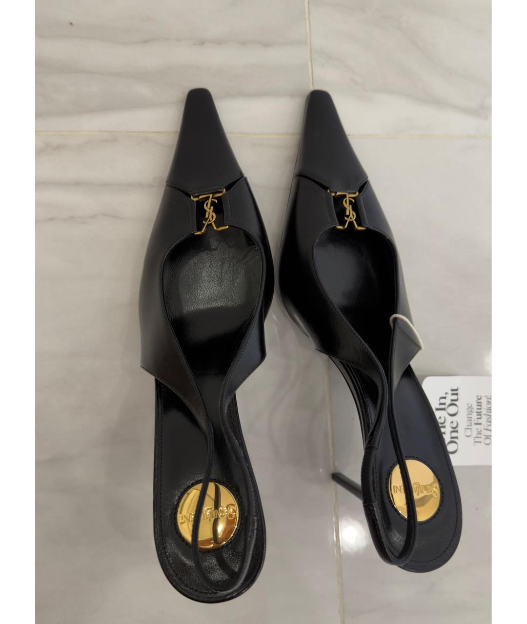 SAINT LAURENT Черные кожаные туфли, фото 3