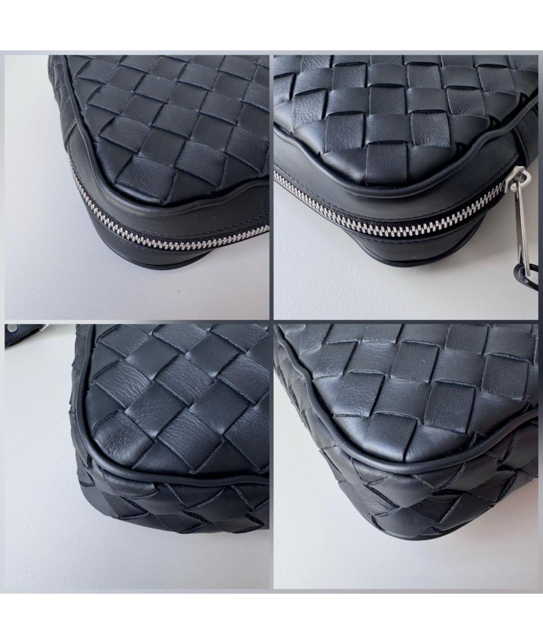 BOTTEGA VENETA Черная кожаная барсетка, фото 6