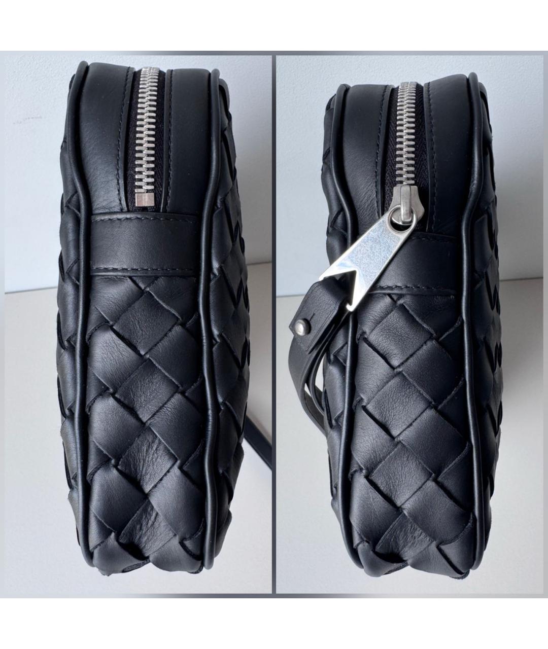 BOTTEGA VENETA Черная кожаная барсетка, фото 4