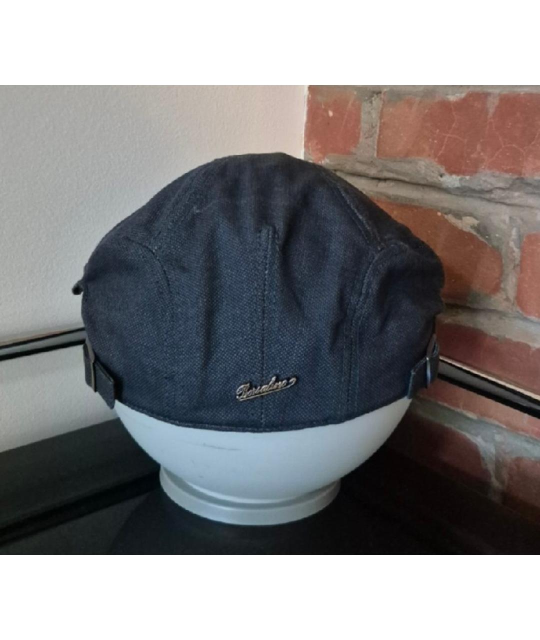 BORSALINO Темно-синяя хлопковая кепка, фото 6