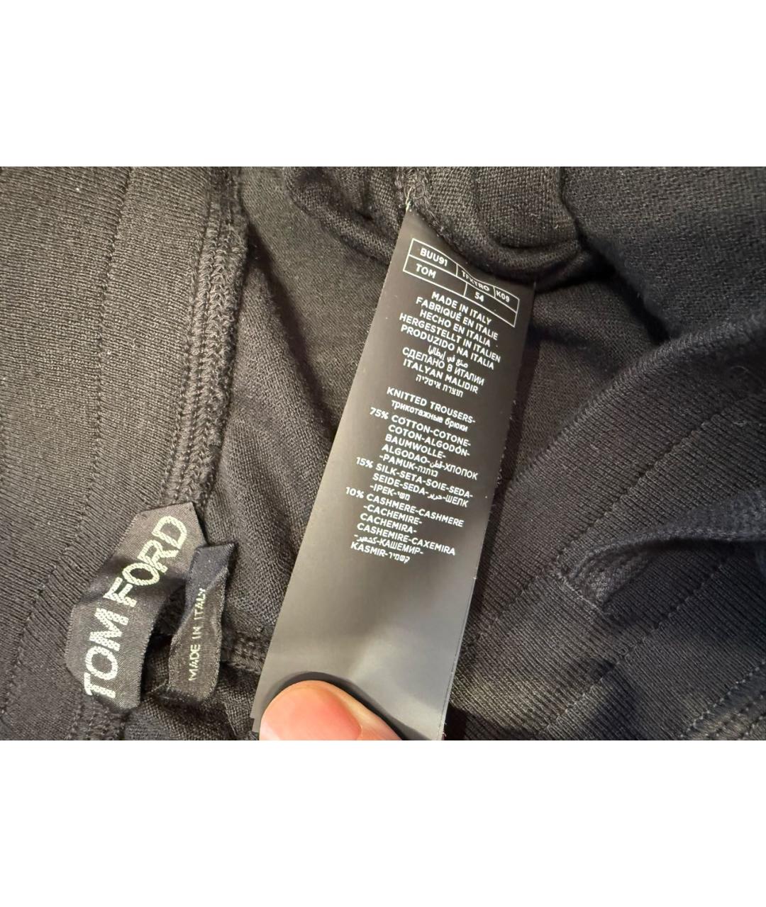 TOM FORD Черные хлопковые повседневные брюки, фото 3