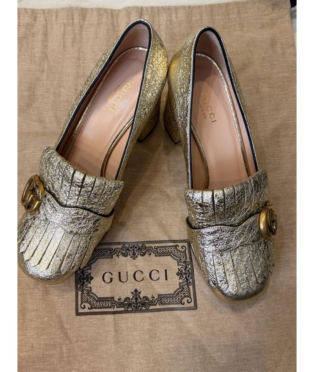 GUCCI Золотые туфли, фото 2