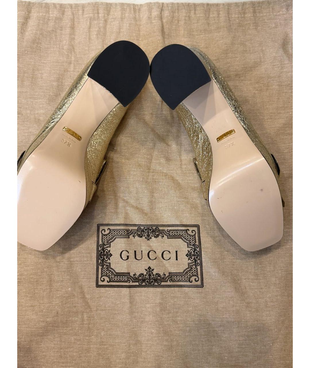 GUCCI Золотые туфли, фото 3