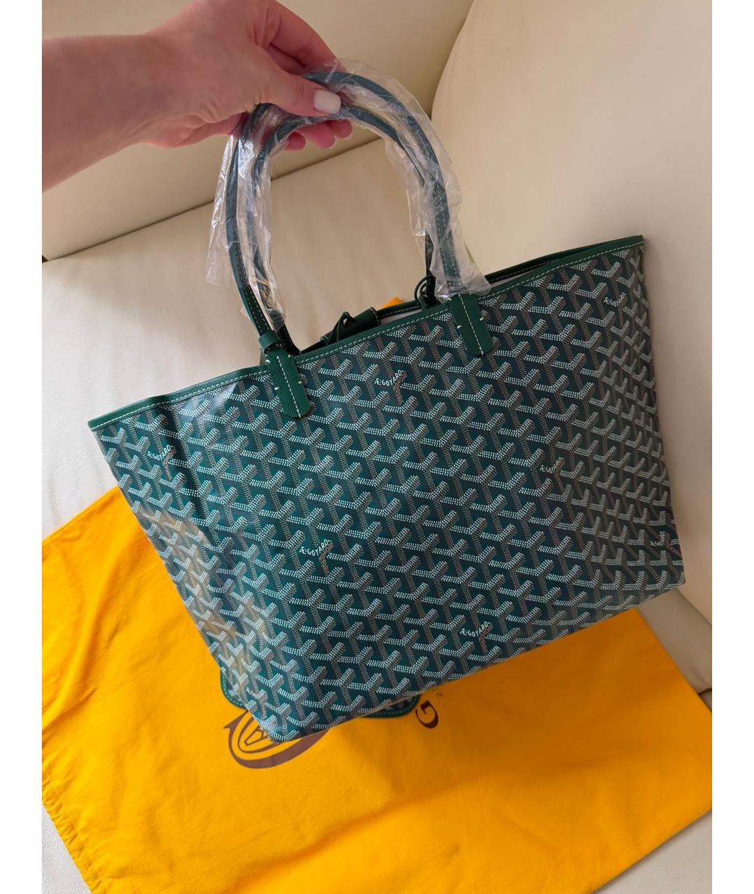 GOYARD Зеленая сумка тоут, фото 7